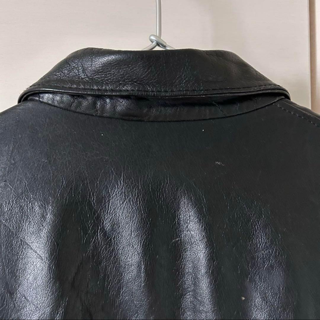 フランス軍 民間 パイロットジャケット レザー 黒 美品