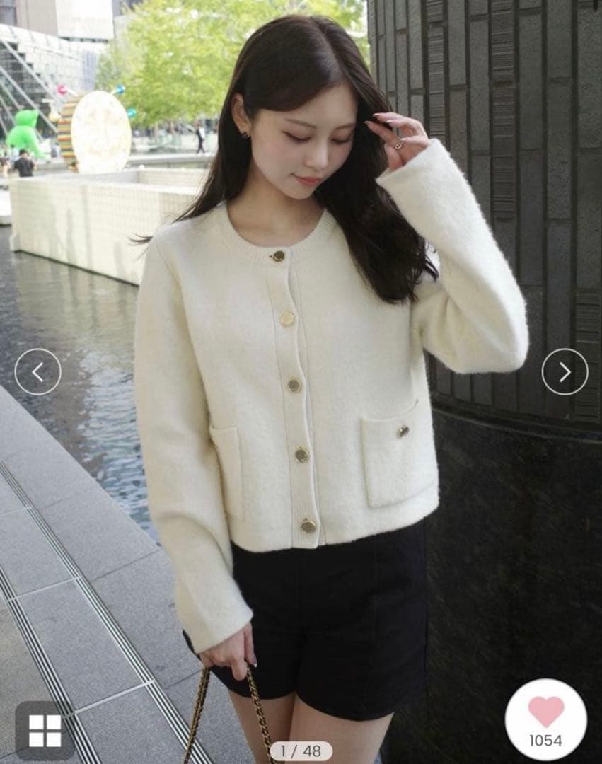 FRAY I.D フォックスウールニットジャケット　IVR