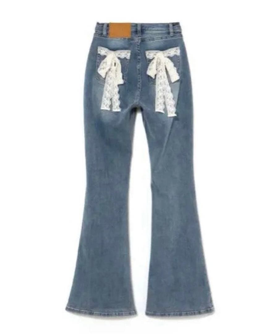 andmary ♡ Lacey ribbon denim S