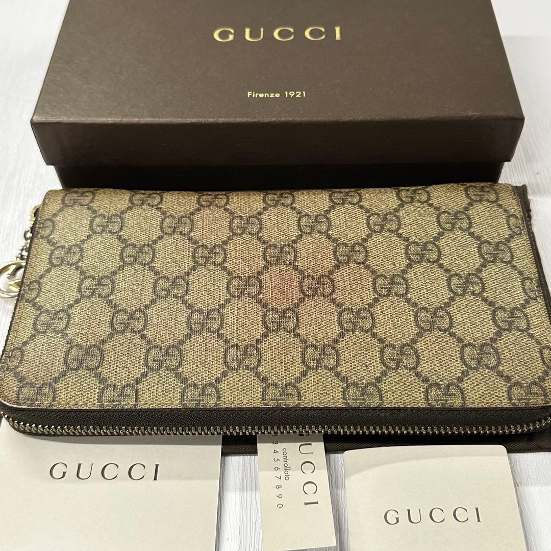 新品同様‼️ グッチ　GUCCI 財布　長財布　GGスプリーム　付属品込み