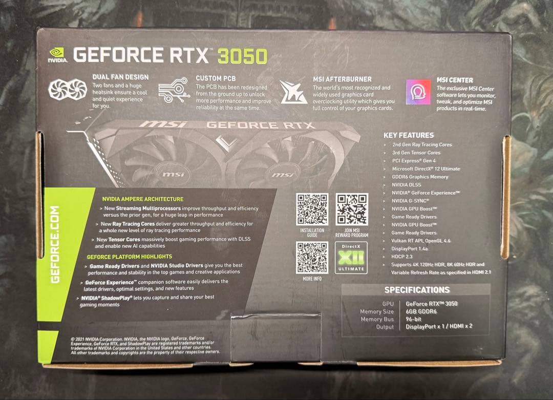 【新品・未使用】MSI GeForce RTX 3050 6GB