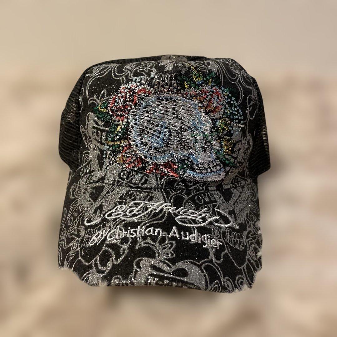 新品未使用　エドハーディ　Ed Hardy　ラメ　メッシュ　キャップ