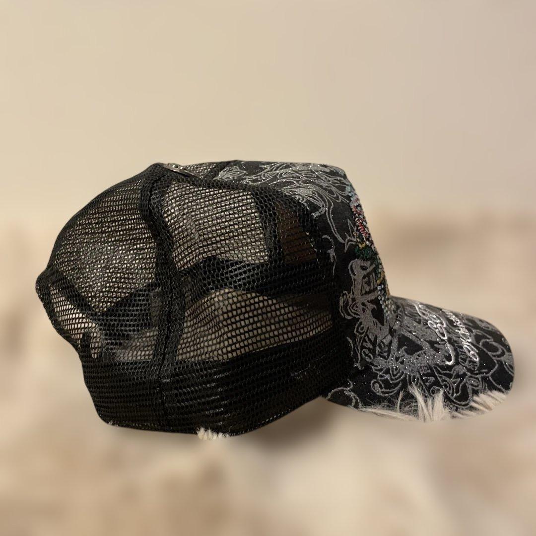 新品未使用　エドハーディ　Ed Hardy　ラメ　メッシュ　キャップ
