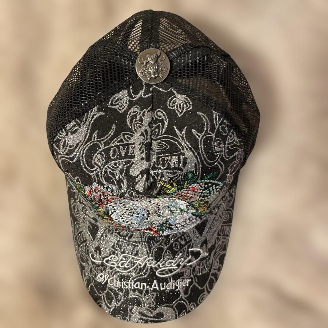 新品未使用　エドハーディ　Ed Hardy　ラメ　メッシュ　キャップ