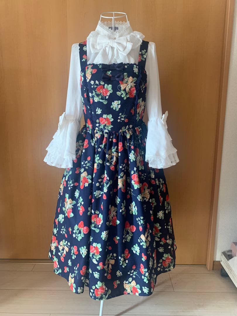 axes femme kawaii クラシック ベリー ジャンスカ 紺色