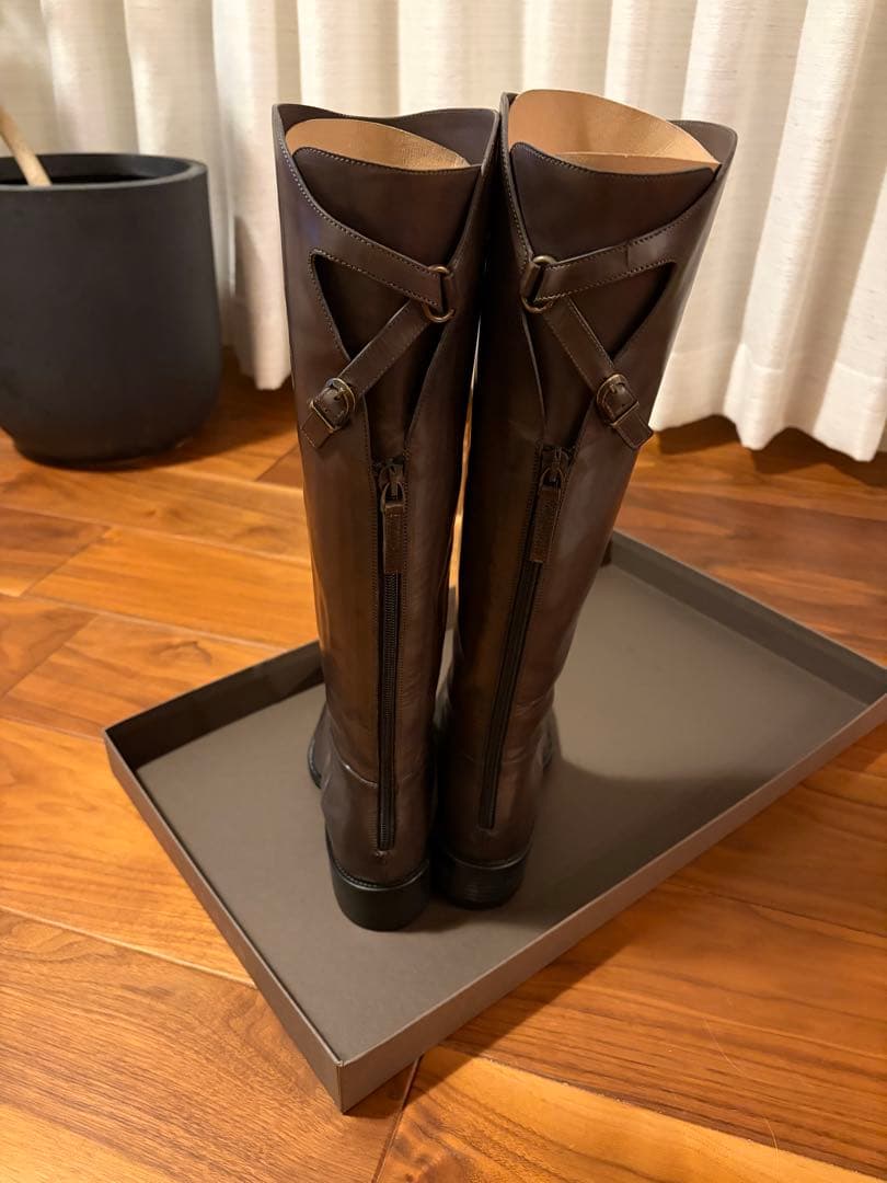 SARTORE ブーツ サルトル バック クロス　35 1/2 グレーブラウン