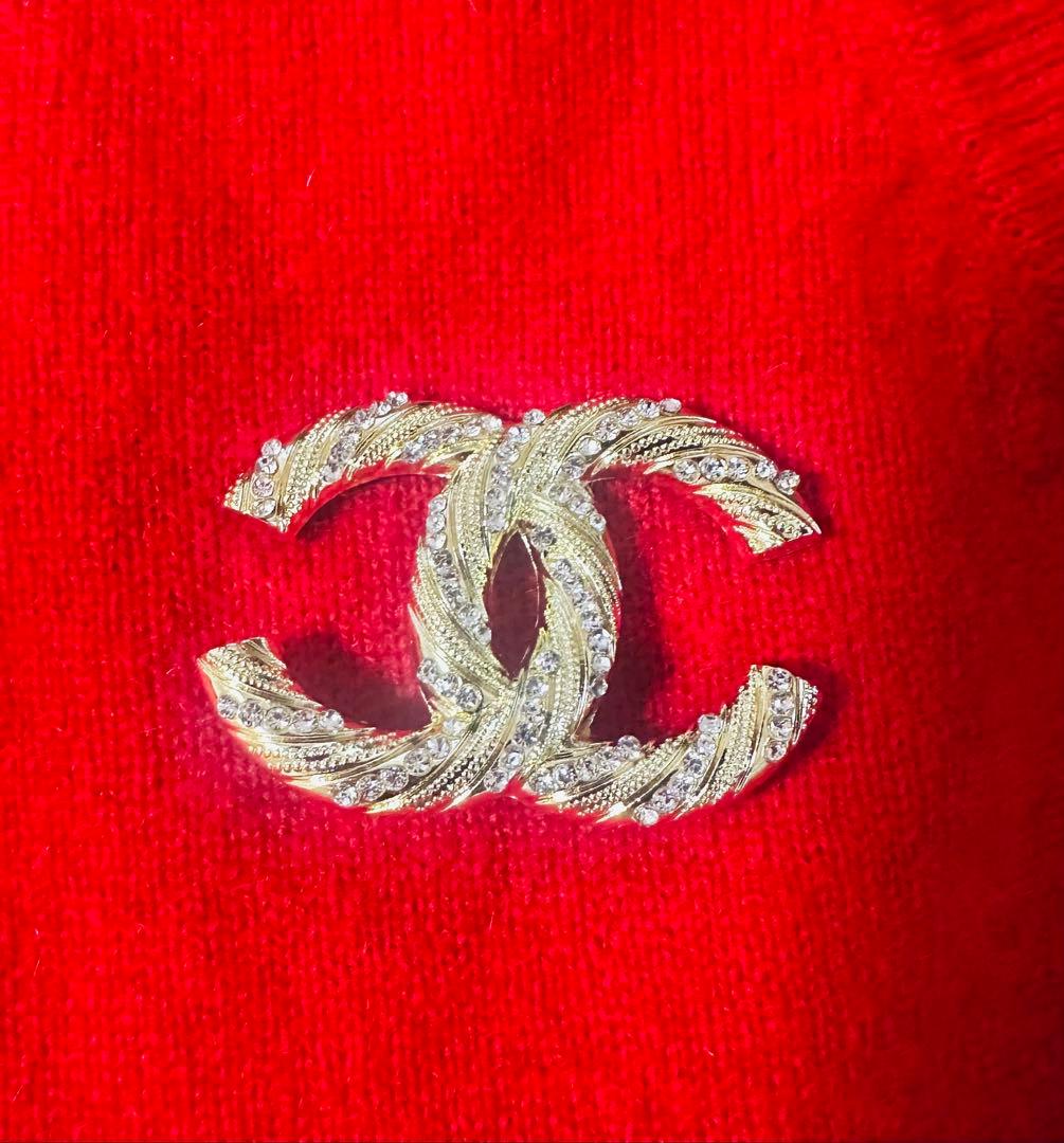 CHANEL CCロゴ ストーン付きブローチ→値引きしました！