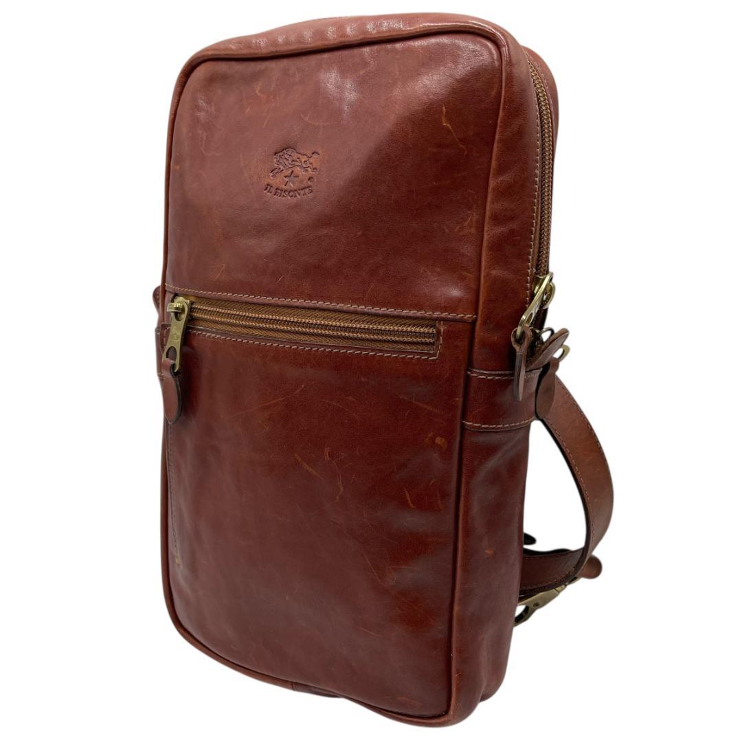 IL BISONTE/イルビゾンテ レザー ボディバッグ ショルダーバッグ