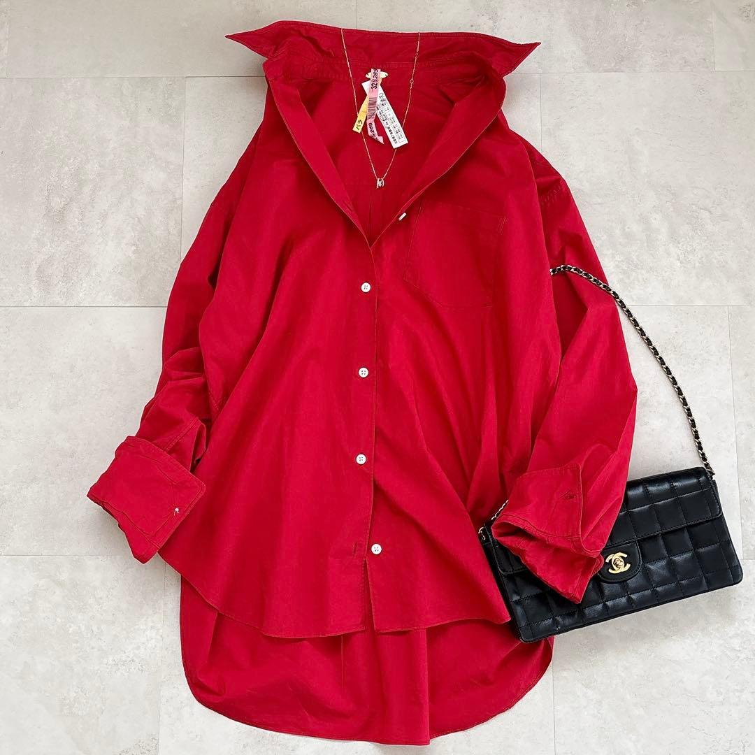 ミューズ ドゥーズィエムクラス コットンウォッシュシャツ スキッパー レッド