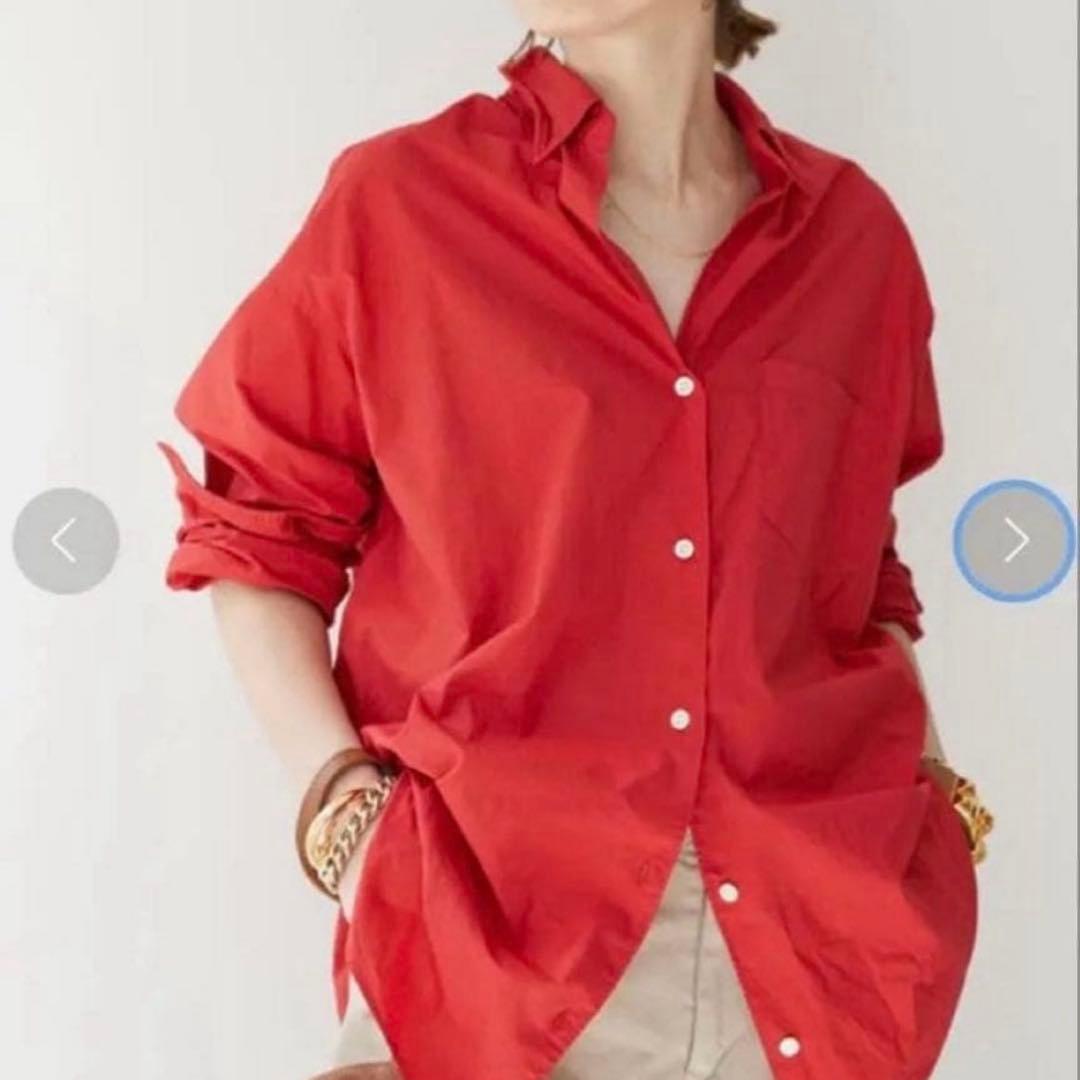 ミューズ ドゥーズィエムクラス コットンウォッシュシャツ スキッパー レッド