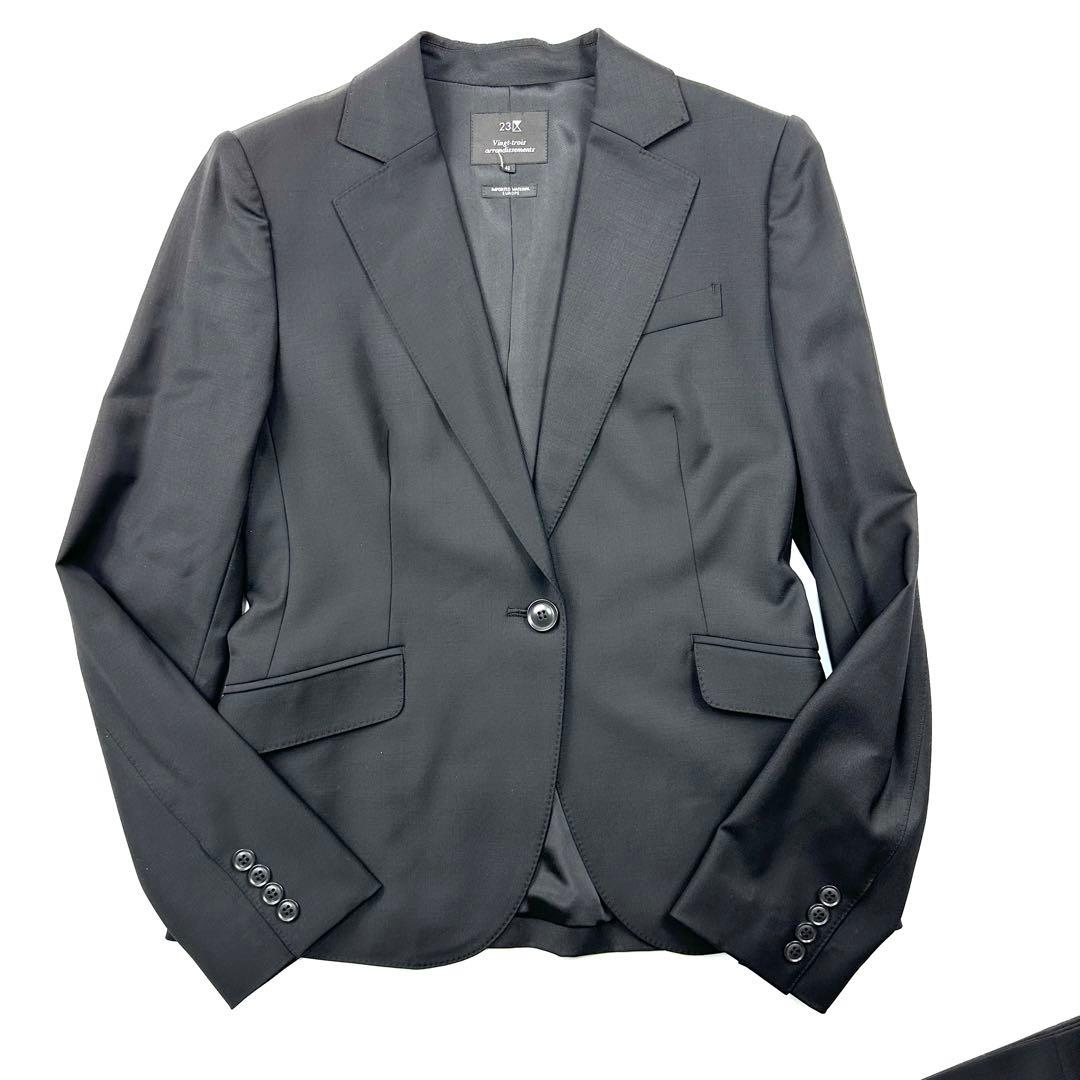【美品】23区 パンツスーツ ビジネススーツ シングルボタン 大きいサイズ 40