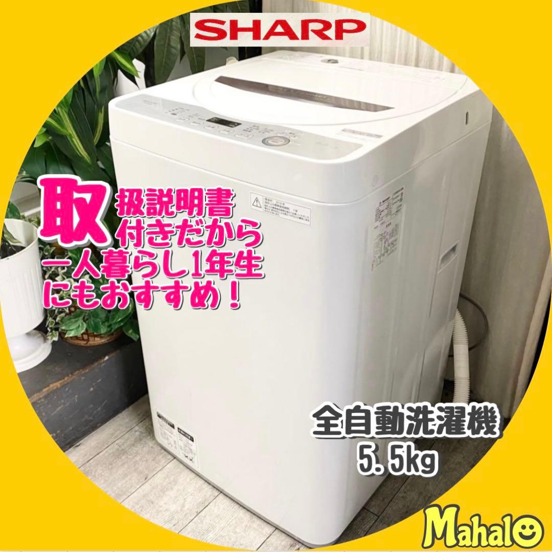 人気のSHARP！一人暮らしにちょうどいい♪全自動洗濯機5.5kg