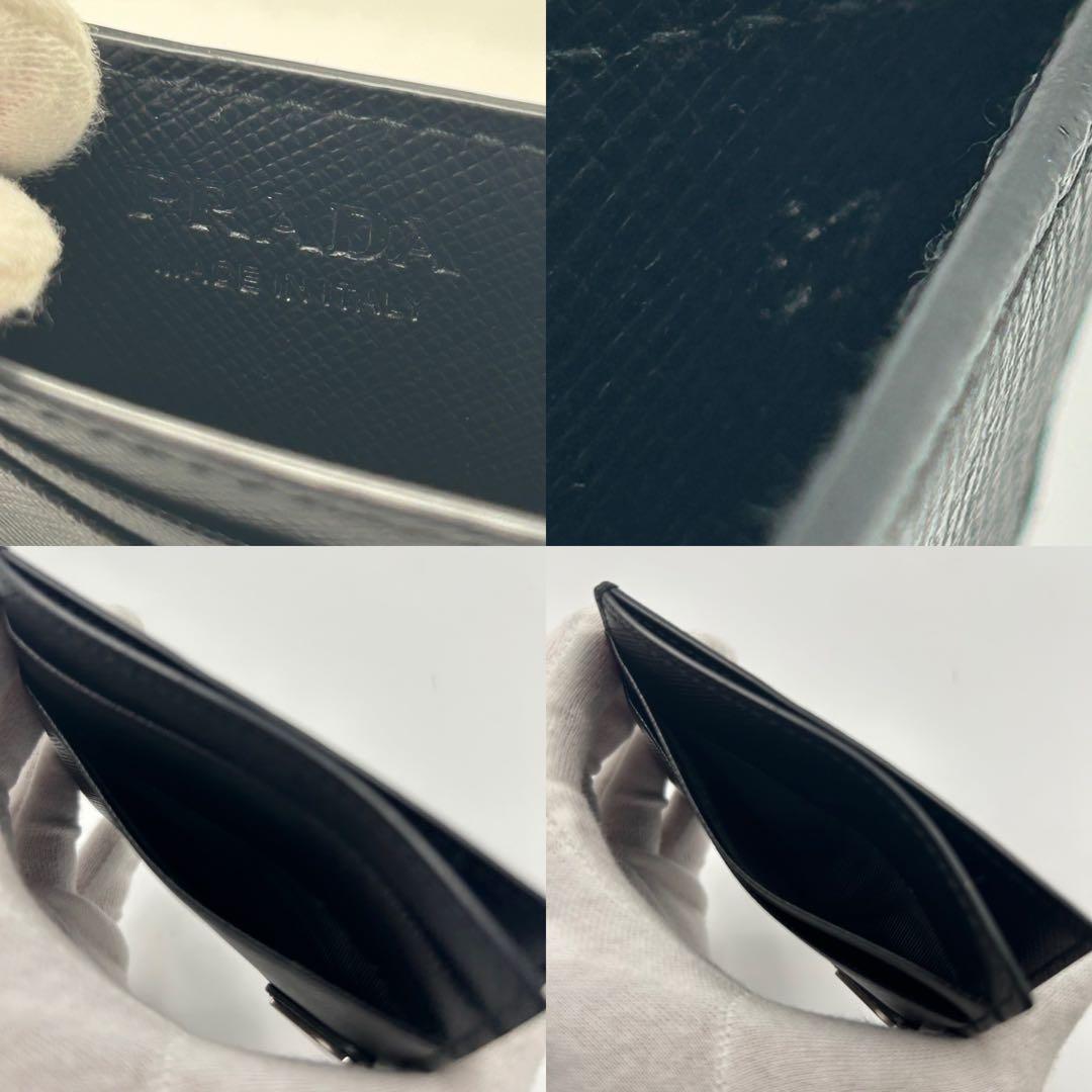 極美品✨RFID✨プラダ マネークリップ カードケース レザー　三角ロゴ　黒