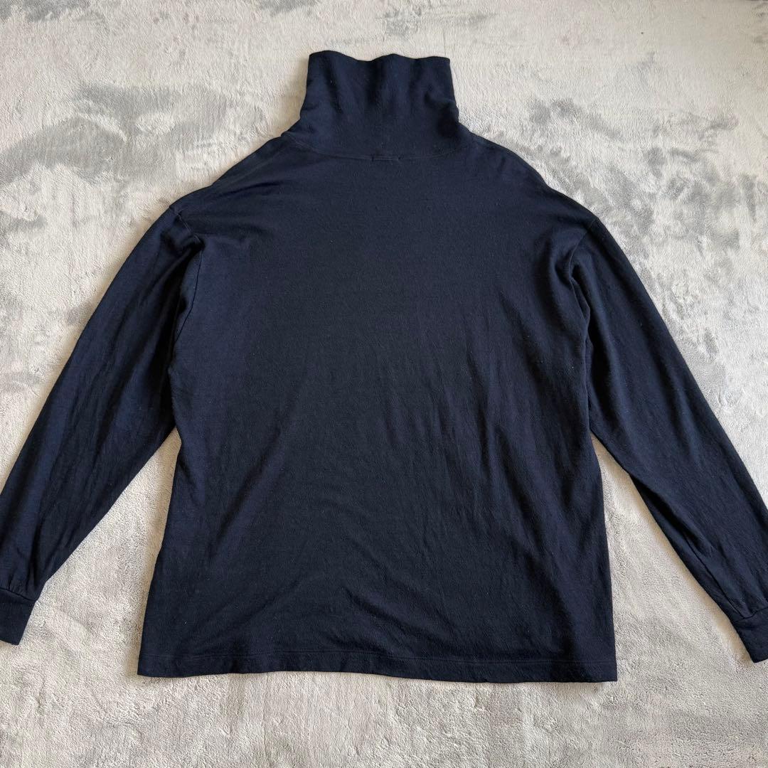 20AW COMOLI ウール天竺 タートルネック 長袖 紺