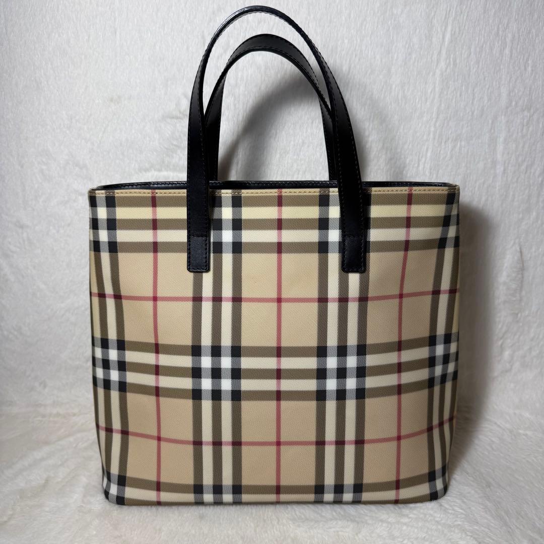 極美品　バーバリーロンドン　トートバッグ　ハンドバッグ　ノバチェック　PVC