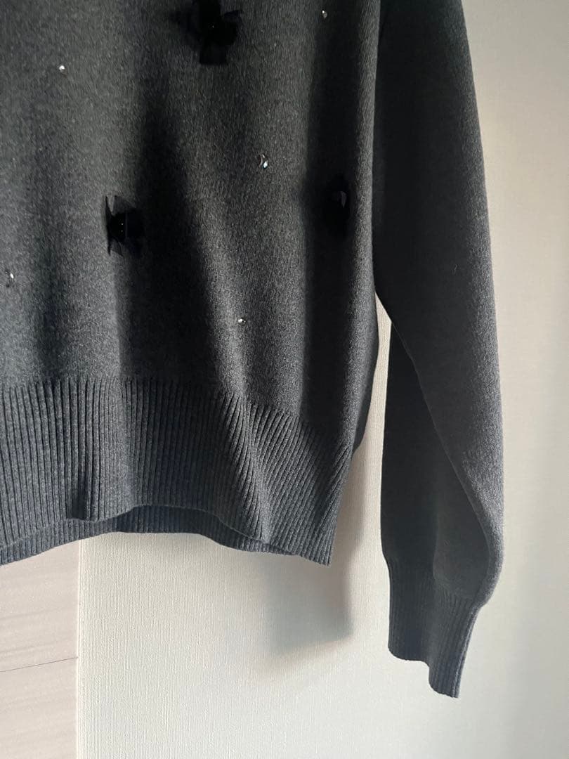 ユナイテッドアローズ コットンカシミヤビジューニット グレー 定価26,950円