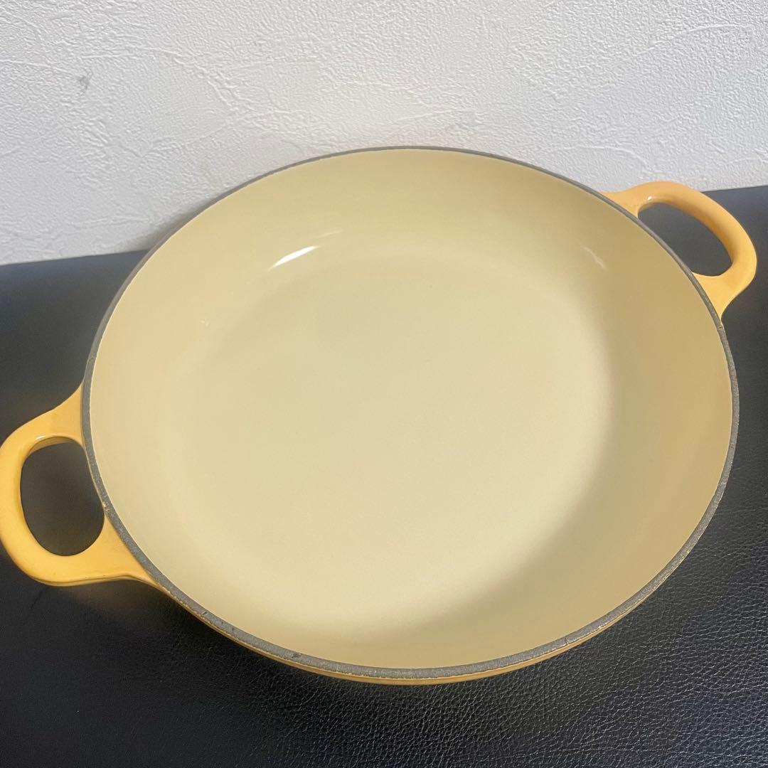 【ほぼ未使用品】ル クルーゼ ビュッフェキャセロール 26cm 浅型両手鍋