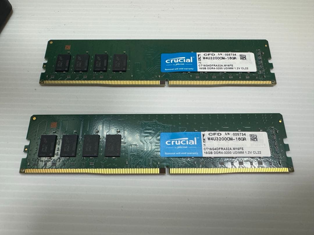 【動作確認済】Crucial 32GB (16GB×2) DDR4-3200