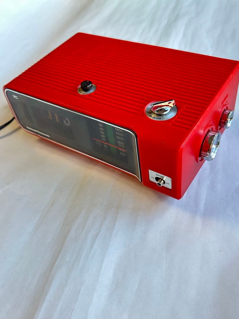レトロ National Panasonicラジオ付きパタパタ時計RC-623