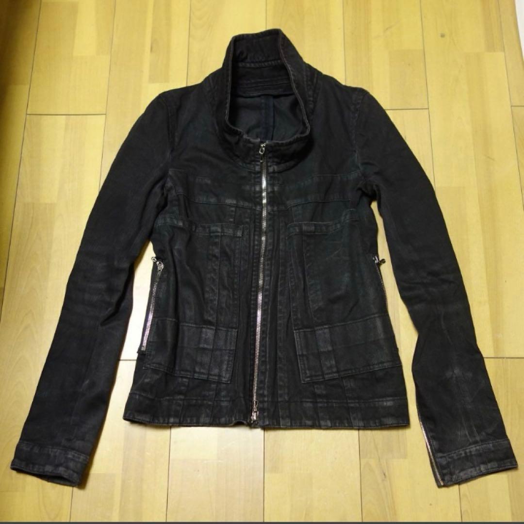 julius ユリウス　コーティング　ニットデニム　ジャケット　bk1