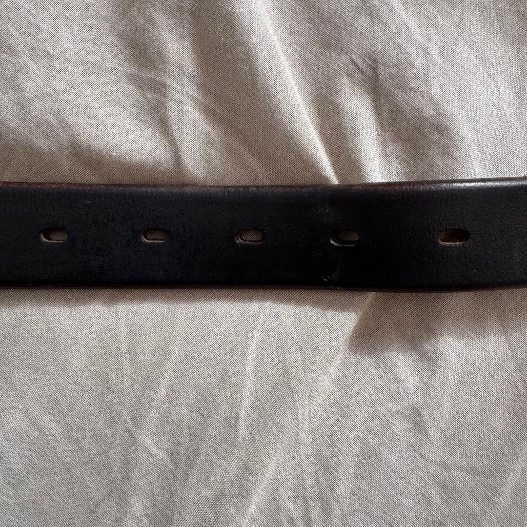 池之端銀革店 ベルト 銀製バックル 幅28mm 32インチ