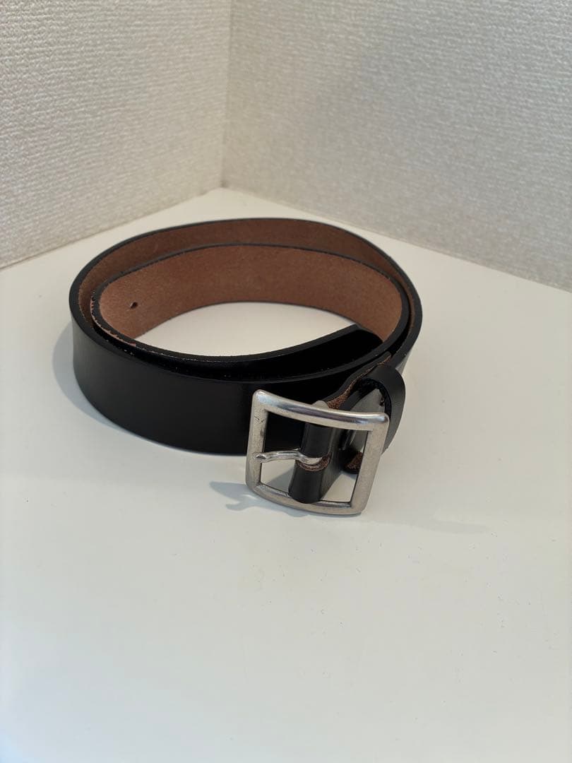 T.T タイガタカハシ　ブラックレザーベルト メタルバックル