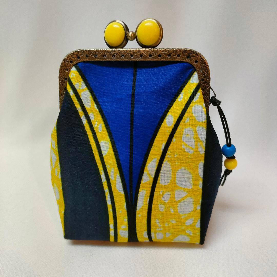 アフリカンレジ袋タイプエコバッグ　アフリカ布チビサークル