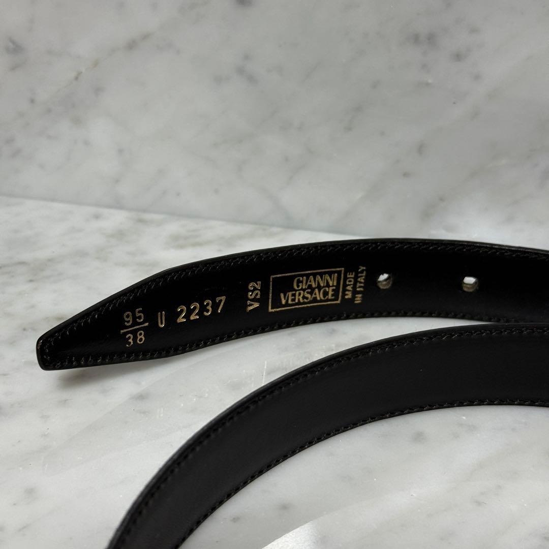 イタリア製 VERSACE ヴェルサーチ メデューサ ベルト ブラック 本革 銀