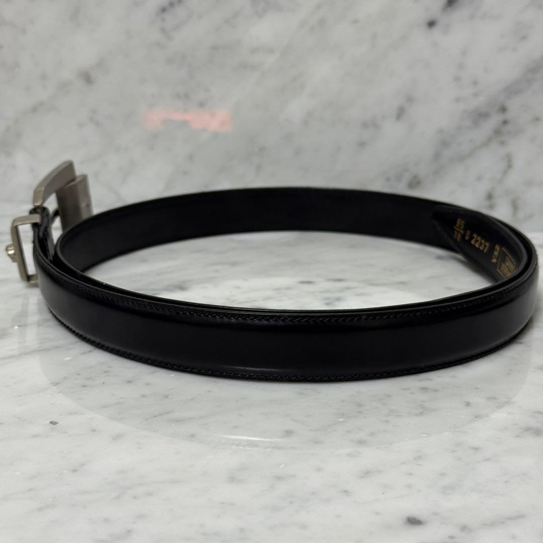 イタリア製 VERSACE ヴェルサーチ メデューサ ベルト ブラック 本革 銀