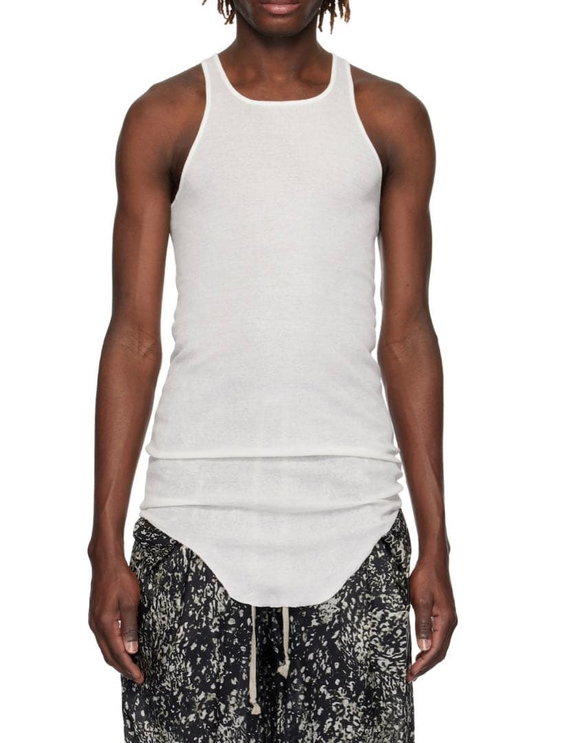 25ss RICK OWENS Basic リブタンクトップ Milk