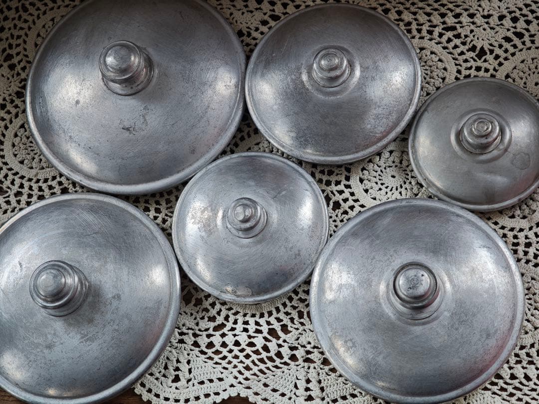 40年代フランスヴィンテージ アルミキャニスター 6点セット　フランス製刻印あり