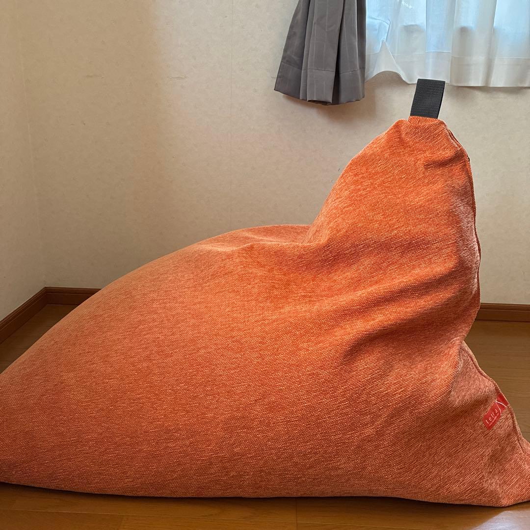 【美品】テトラグランデ ビーズクッション オレンジビッグ 大東寝具