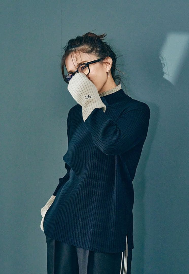 ANIECA 現行 Bicolor Rib Knit/バイカラー リブ ニット