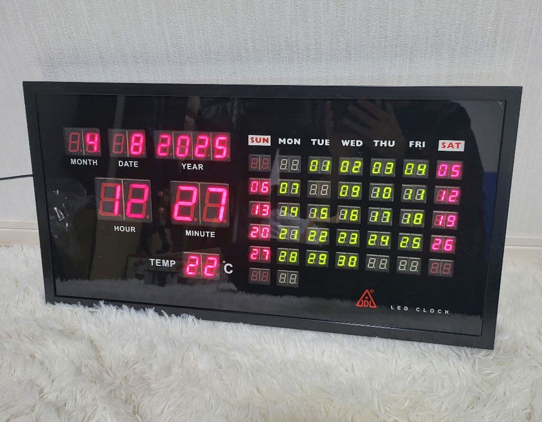 【希少】　JDL LED CLOCK デジタル壁掛け時計 カレンダー