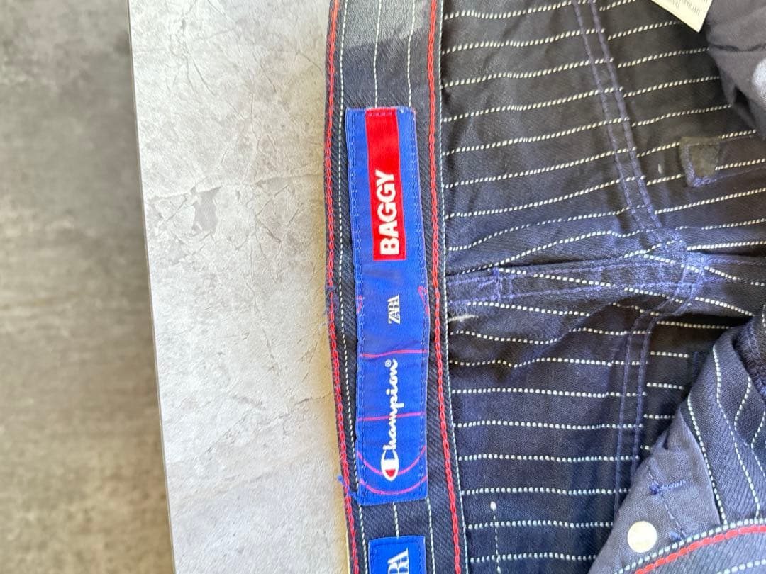 Maika　ZARA✖️Champion ストライプ バギーパンツ 42