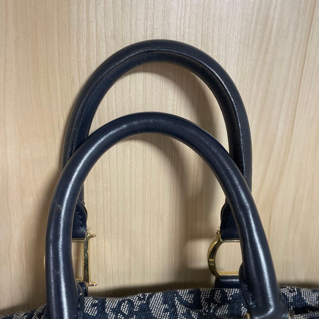 クリスチャンディオールボストンバック　トロッター柄D金具　ネイビー