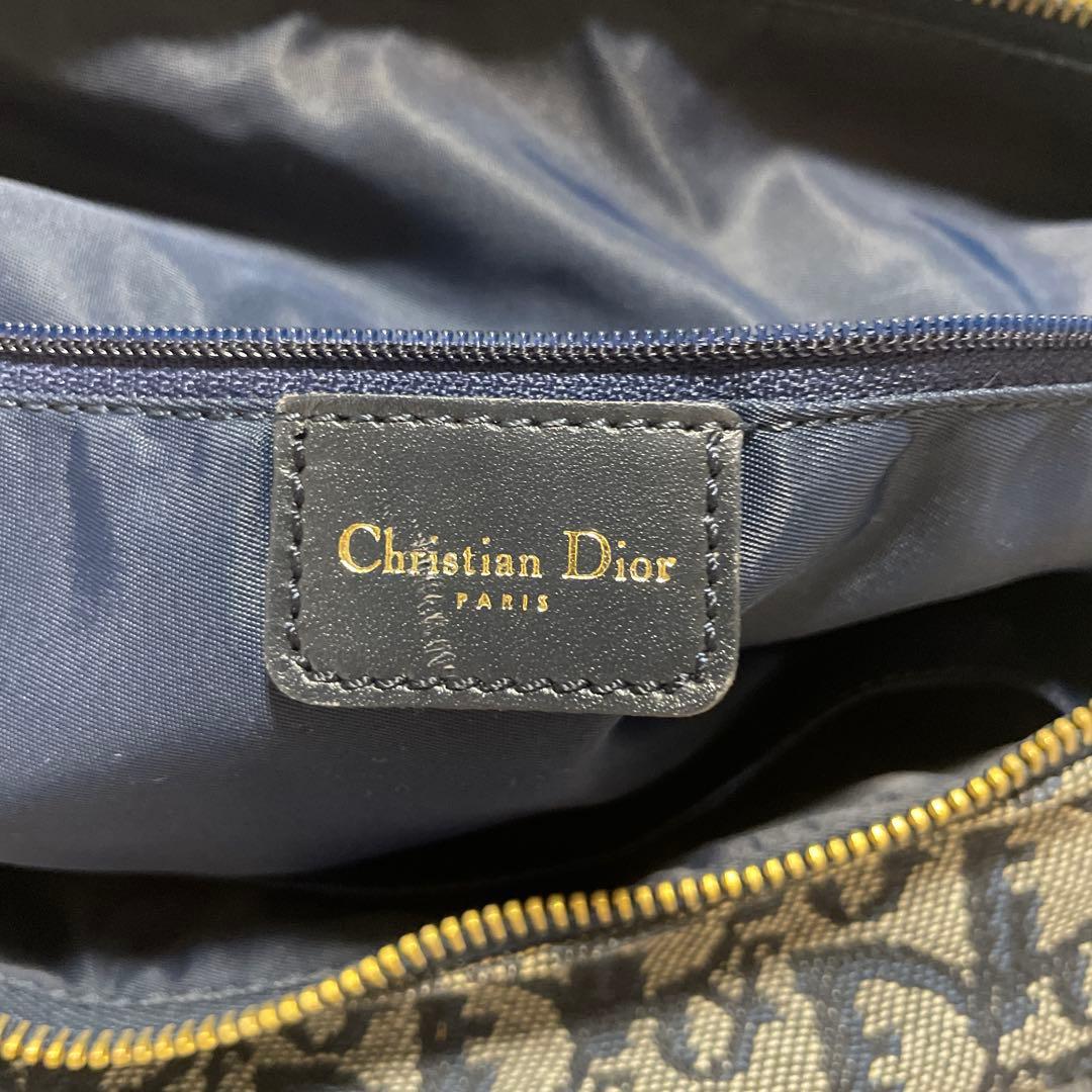 クリスチャンディオールボストンバック　トロッター柄D金具　ネイビー