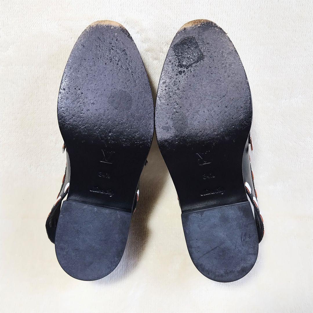 ローファー風☆ルイ・ヴィトン サンダル 靴 ステッチ 22cm相当 黒 希少