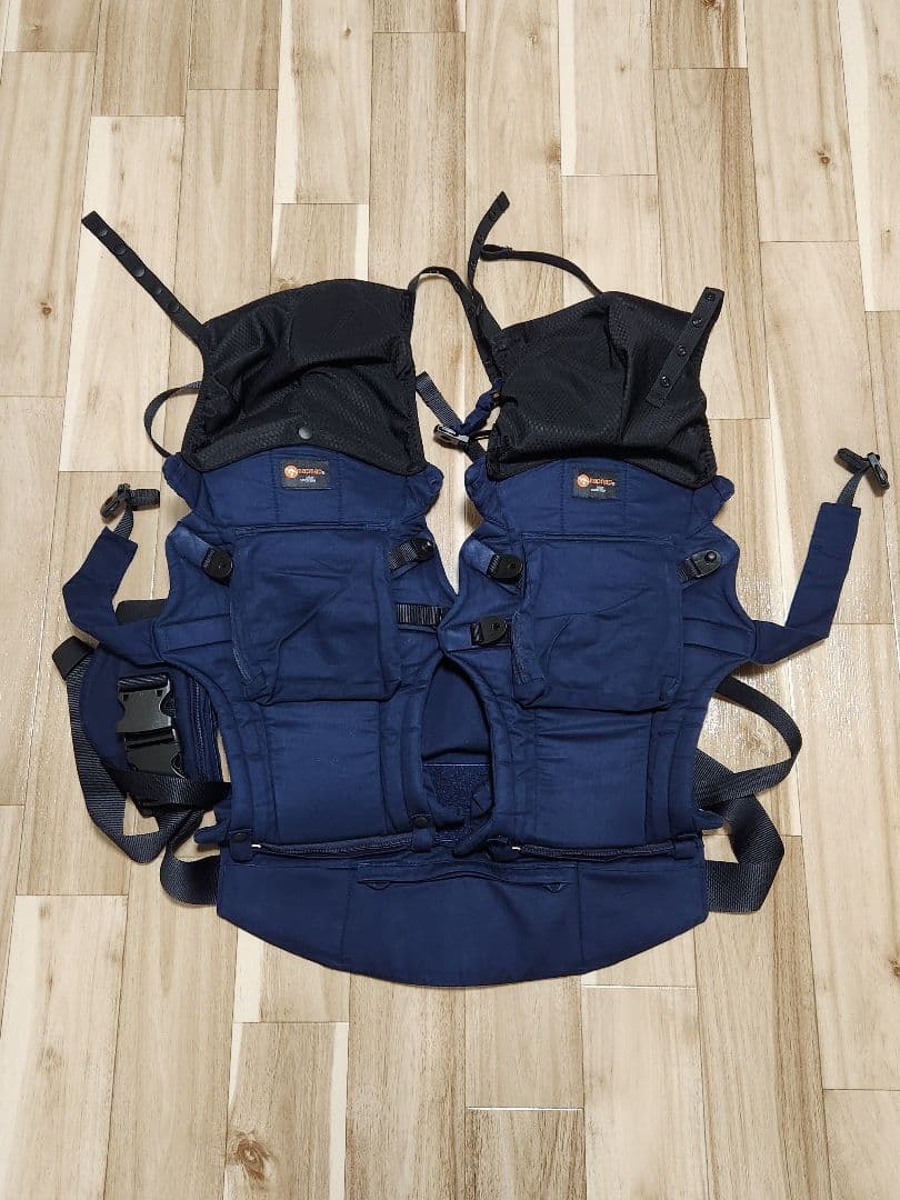 【ふくちゃん】ふたご抱っこひもナップナップ 双子用 ネイビー 抱っこ紐