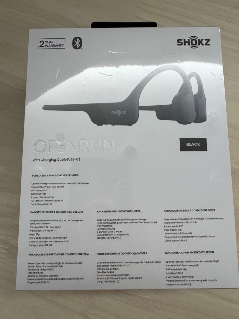 SHOKZ OPENRUN 骨伝導ヘッドフォン ブラック