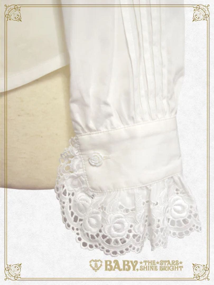 BABY♡ ２重衿袖ピンタックブラウス オフ白