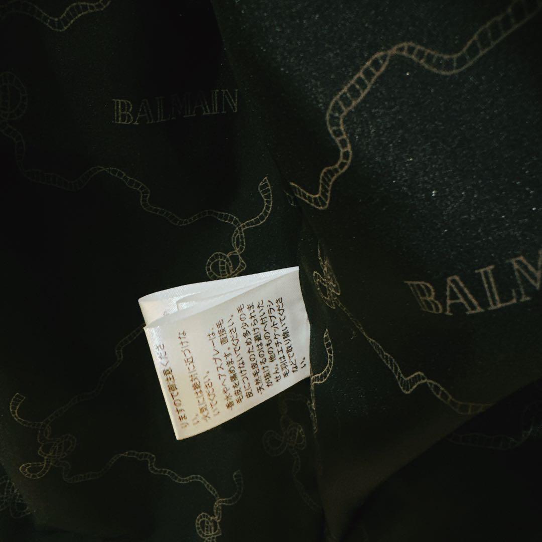 BALMAIN バルマン／ダウンコート／ブルーフォックス／ファー／ブラック L