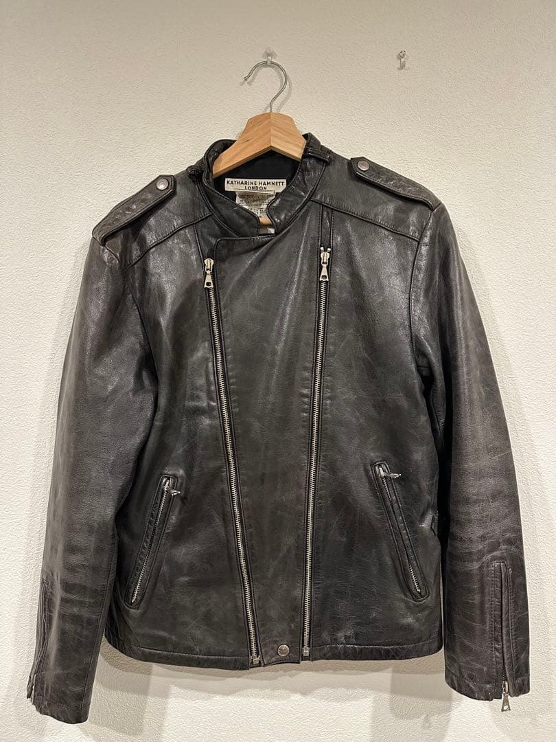 【稀少】キャサリンハムネット　アーカイブレザーライダース　フェード00s 黒