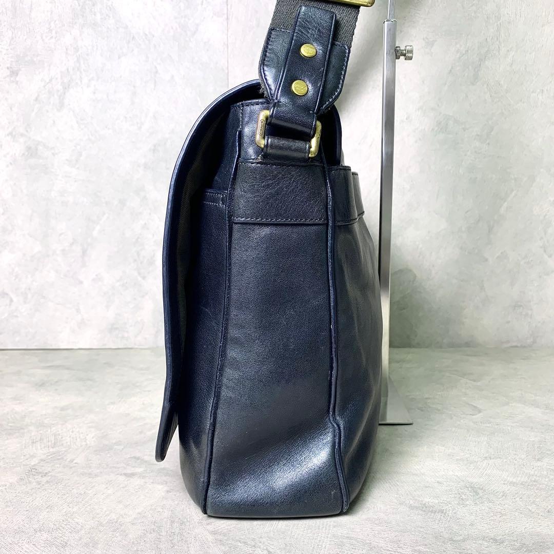 希少 COACH オールドコーチ メンズ メッセンジャーバッグ 本革 A4◎