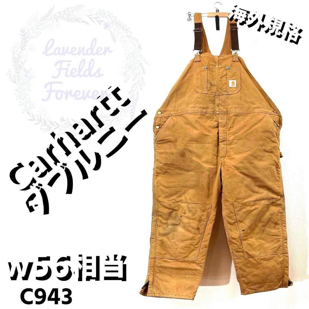 カーハートオーバーオールダブルニーC943ペインターパンツw56極太アメリカ古着