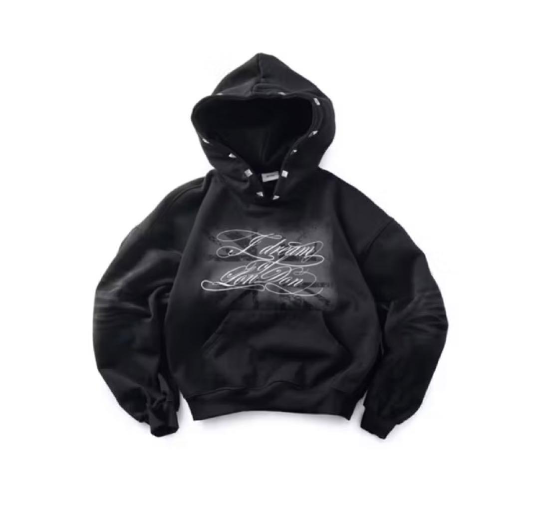 Blish stu ブラック フード付き パーカー ユニオンジャック