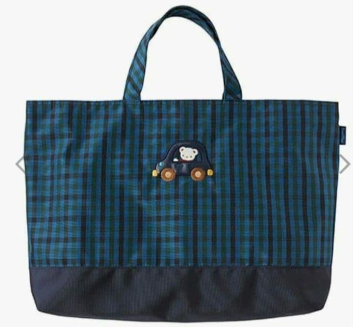 新品レッスンバッグ完売品 グリーンチェック トートバッグ