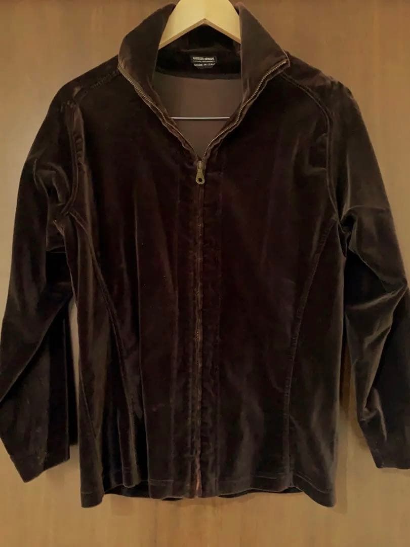 〈匿名配送〉【美品】Giorgio Armani ベロアジャケット ブラウン