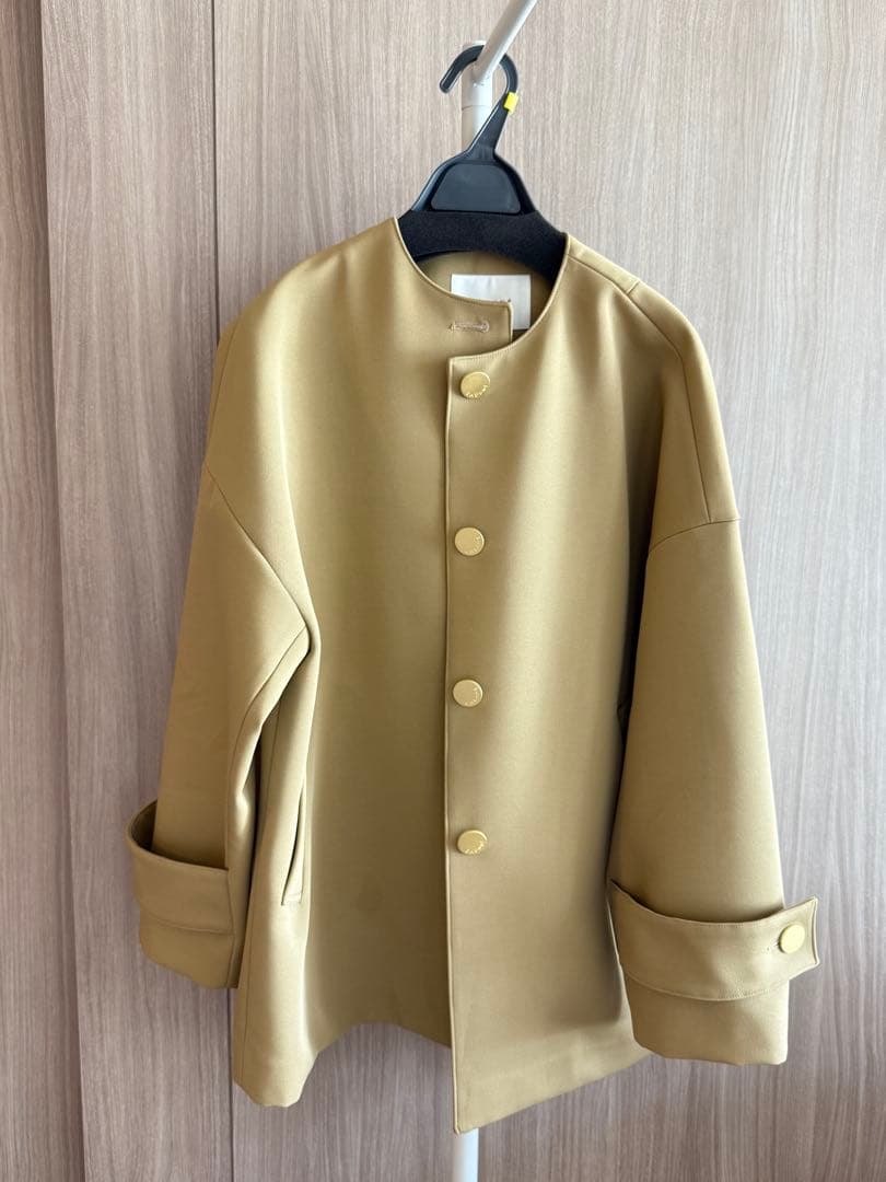 CADUNE ノーカラートレンチ S