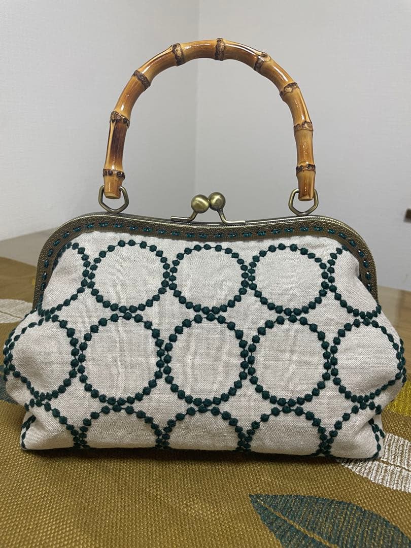 ミナペルホネン＊バンブーがま口バッグ